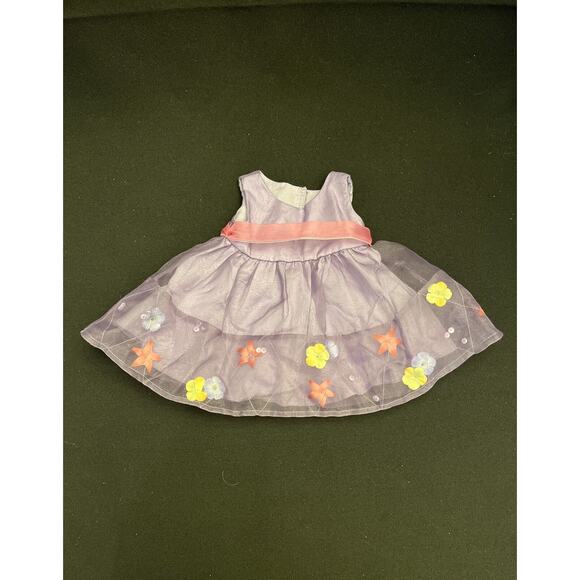 Bitty Baby Pretty Spring Blossom Pink & Purple Floral And Stars Girl Doll Dress - Picture 1 of 8